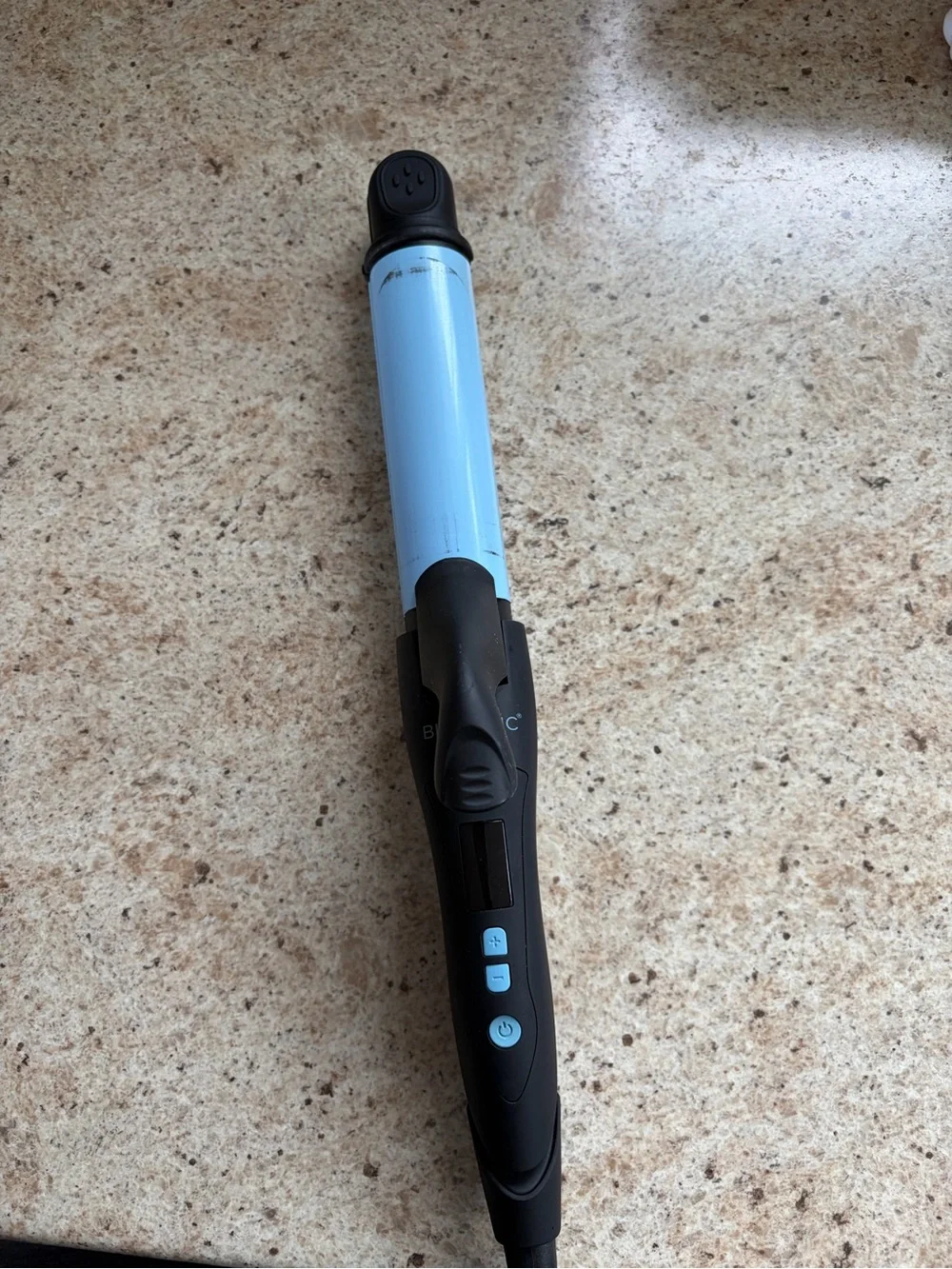 Black and Light Blue Digital Ceramic Hair Straightener - Professional Styling